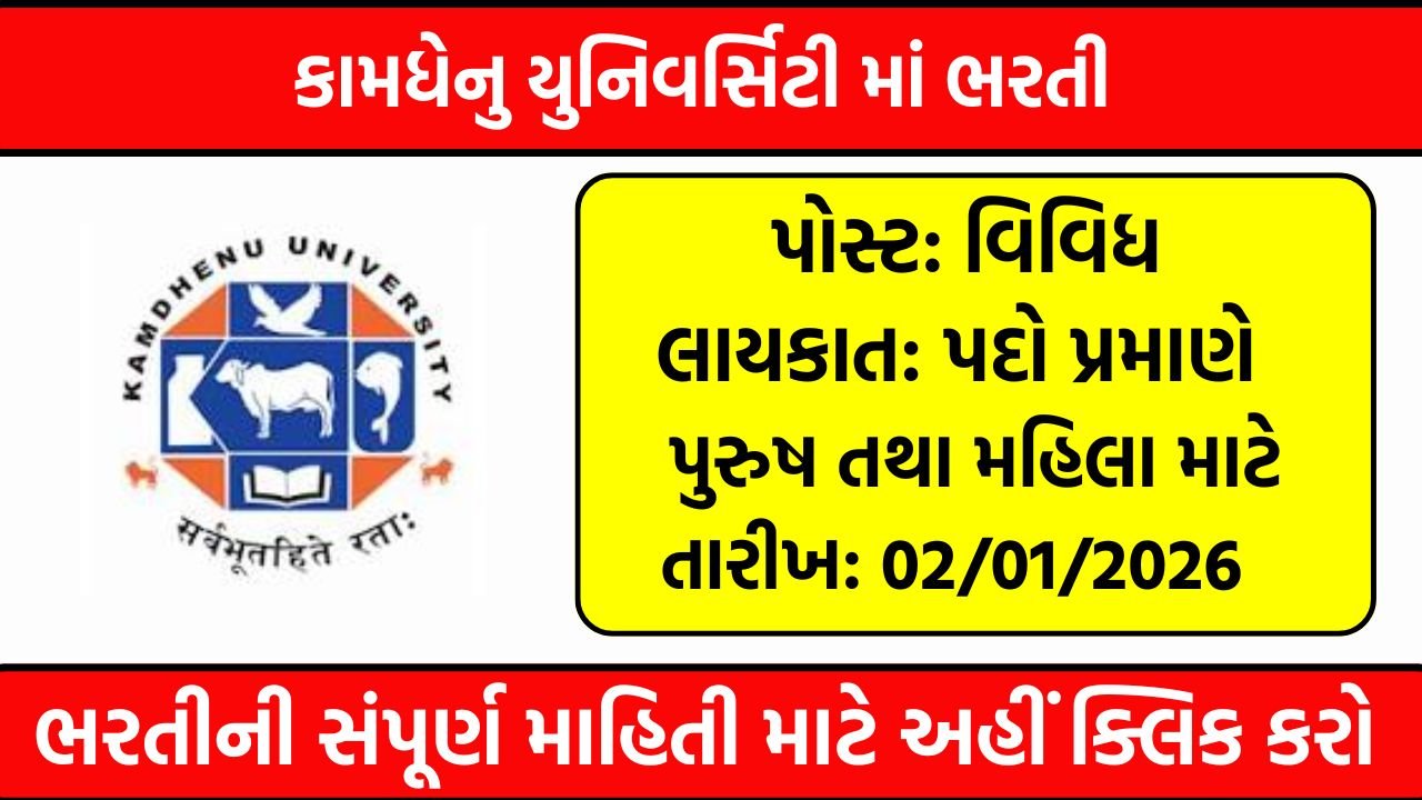 Kamdhenu University Recruitment